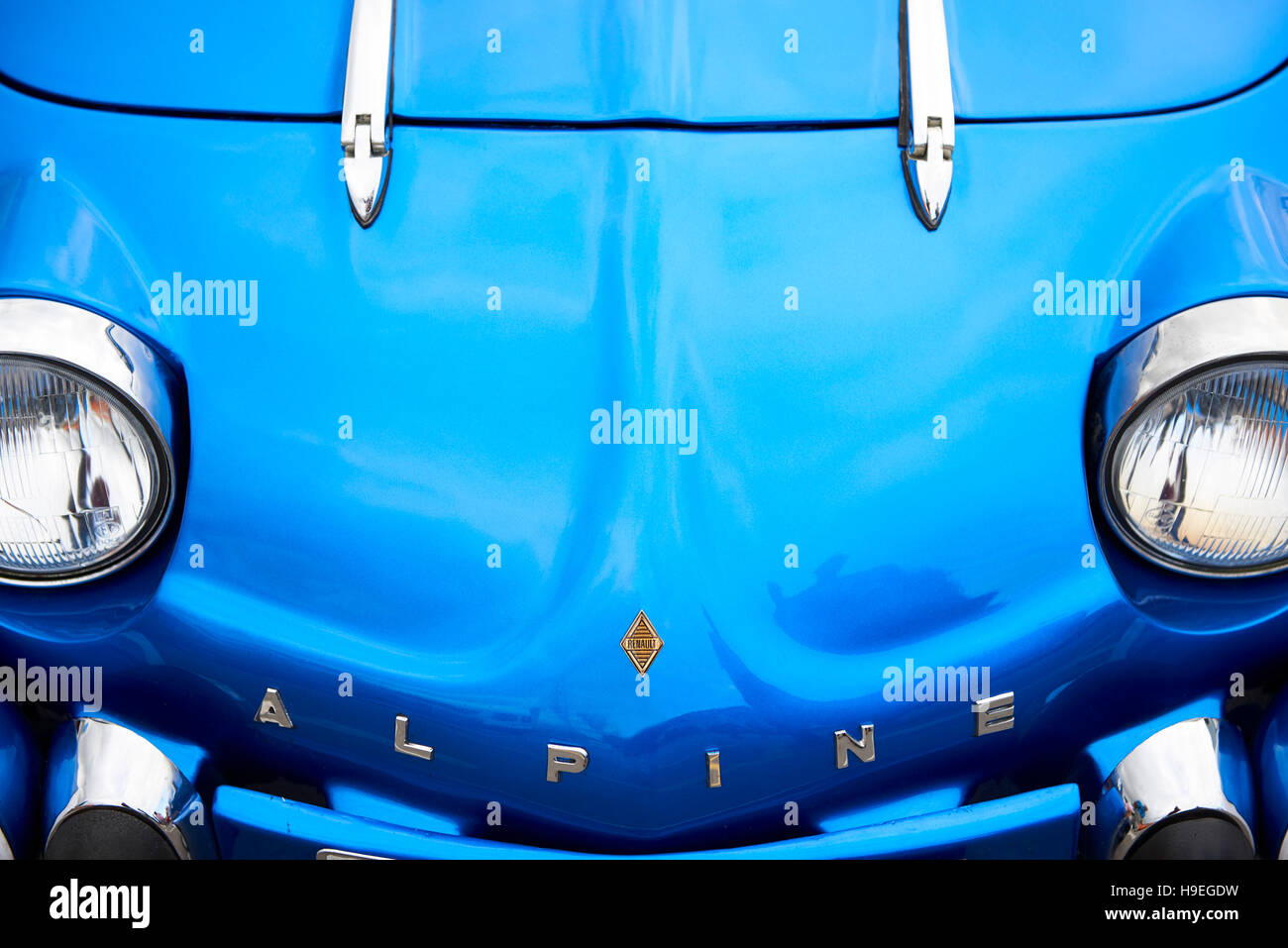 Detail der Oldtimer, Renault Alpine Stockfoto