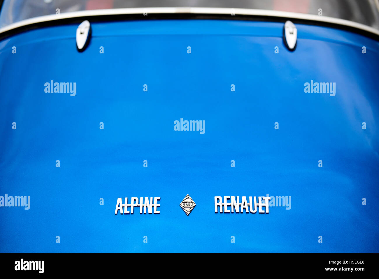 Detail der Oldtimer, Renault Alpine Stockfoto
