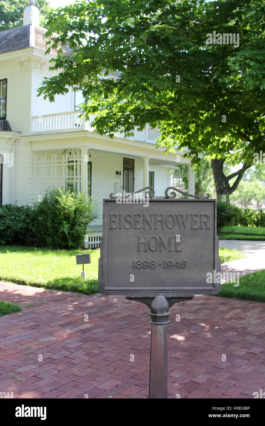 Eisenhower Einfamilienhaus in Abilene, Kansas Stockfoto