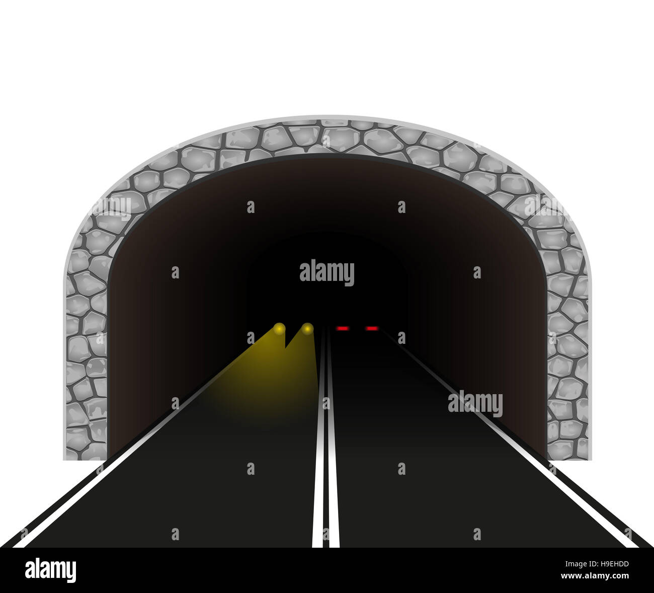 Automobil Straße Tunnel Abbildung Stockfoto