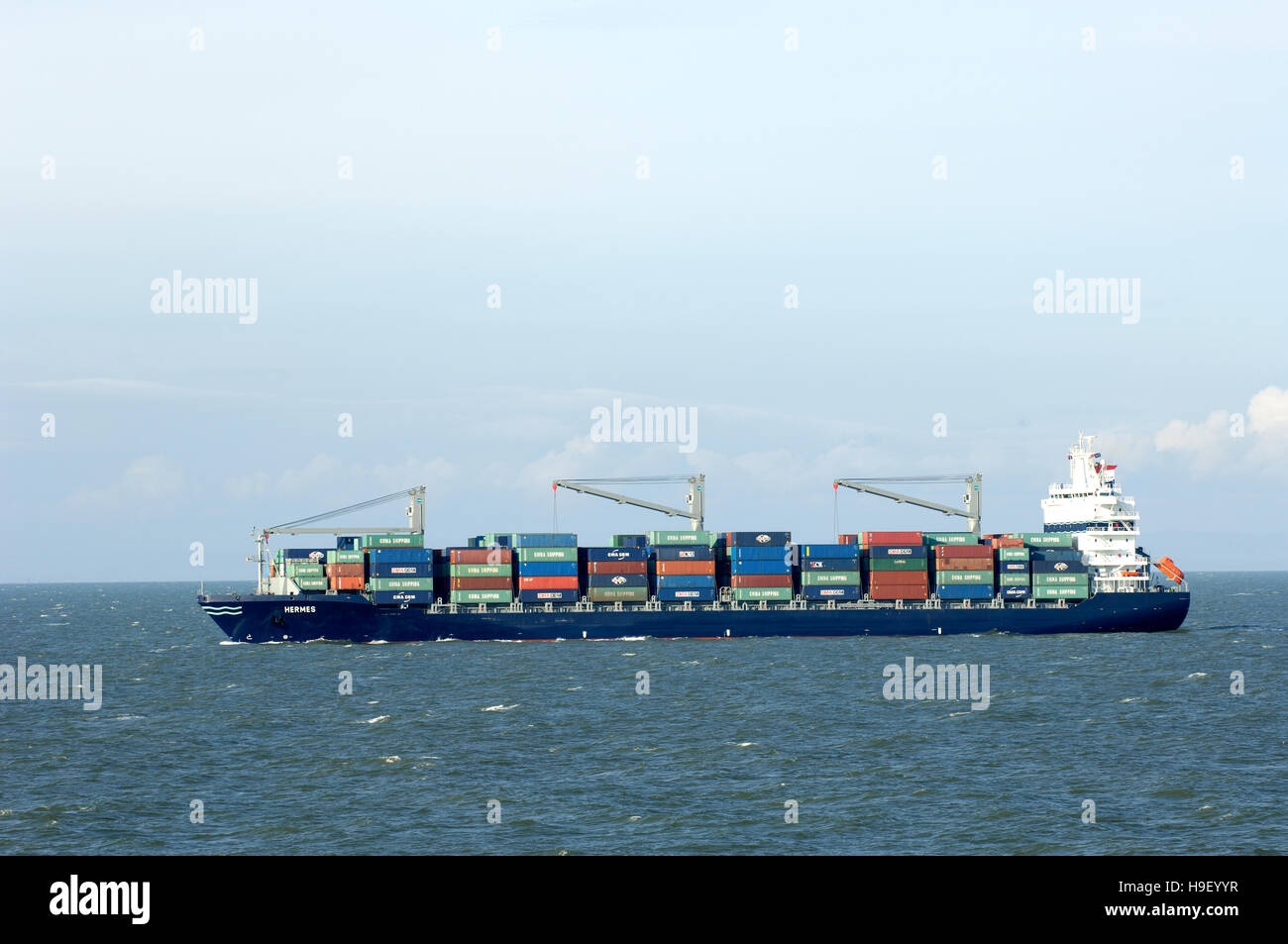 Containerschiff Hermes. Stockfoto