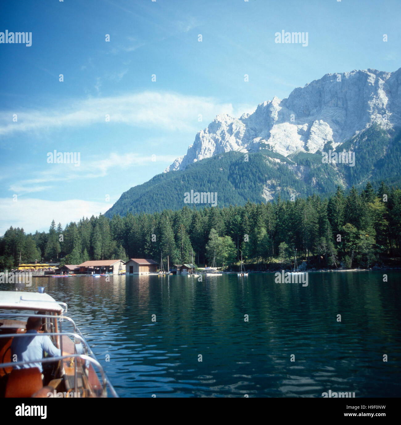 Oberbayern, 1980er. Der Eibsee, Südwestlich von GarmischPartenkirchen. Blick Zum Wetterstein