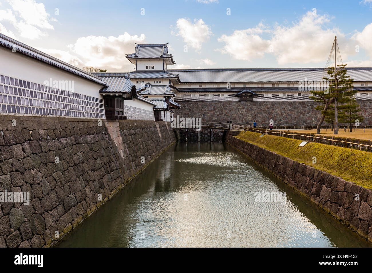 Kenrokuen Garten und Kanazawa Schlosspark in Kanazawa, Japan. Stockfoto