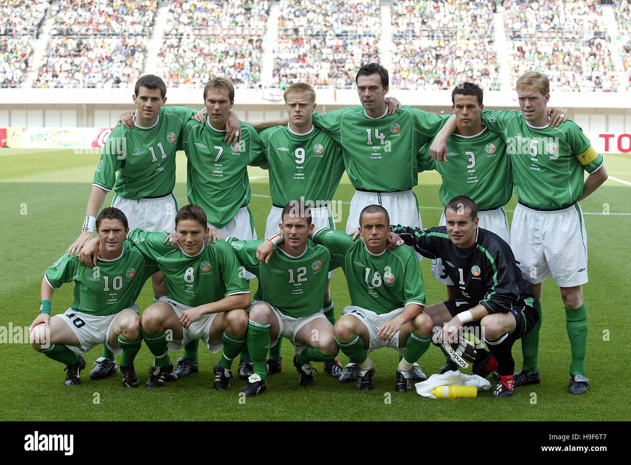 Republik Irland Republik 0F Irland V Kamerun NIIGATA Stadion NIIGATA JAPAN 1. Juni 2002 Stockfoto