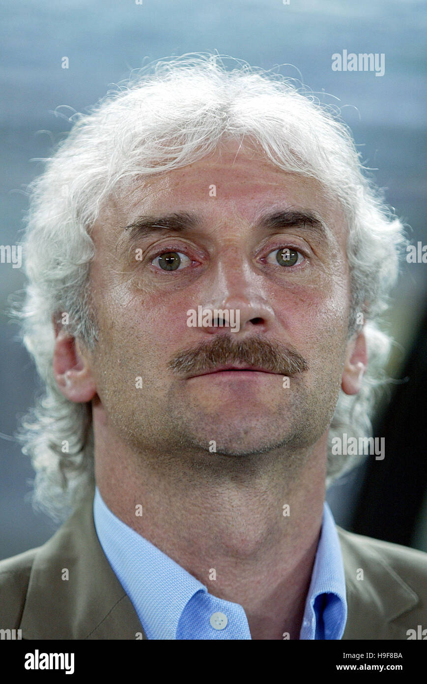 RUDI VOLLER deutscher FUßBALLTRAINER INTERNATIONAL STADIUM YOKOHAMA JAPAN 30. Juni 2002 Stockfoto