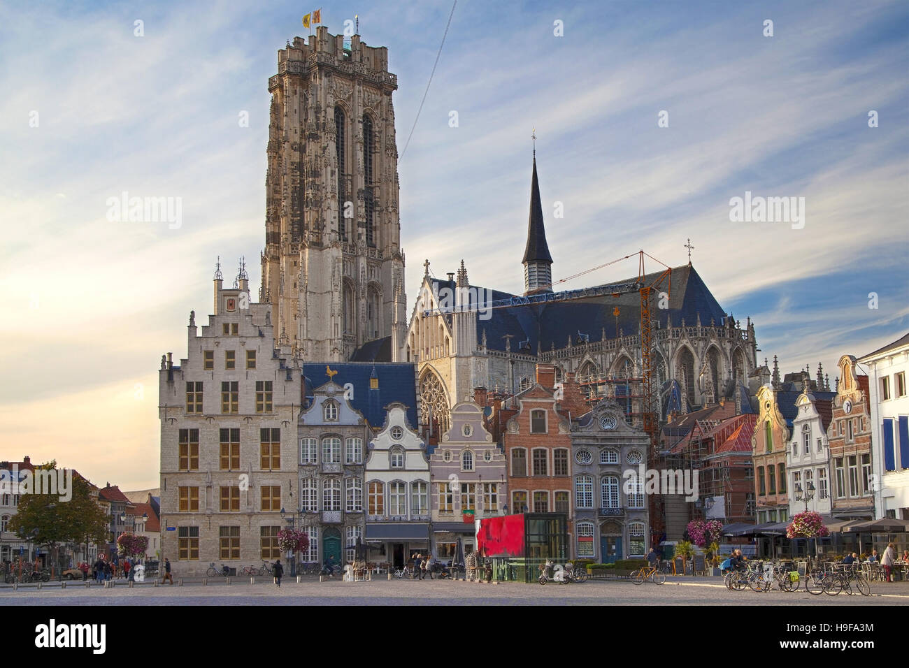 Grand Market Square von Mechelen, Belgien. Stockfoto