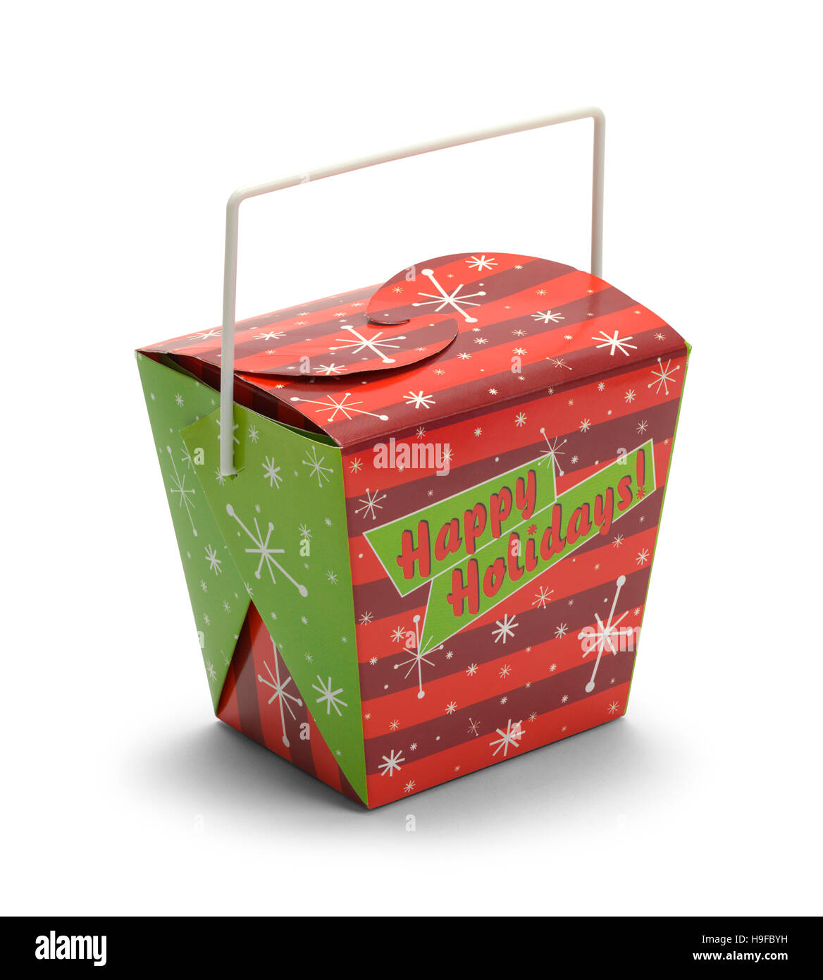 Urlaub Geschenkbox auf weißem Hintergrund. Stockfoto