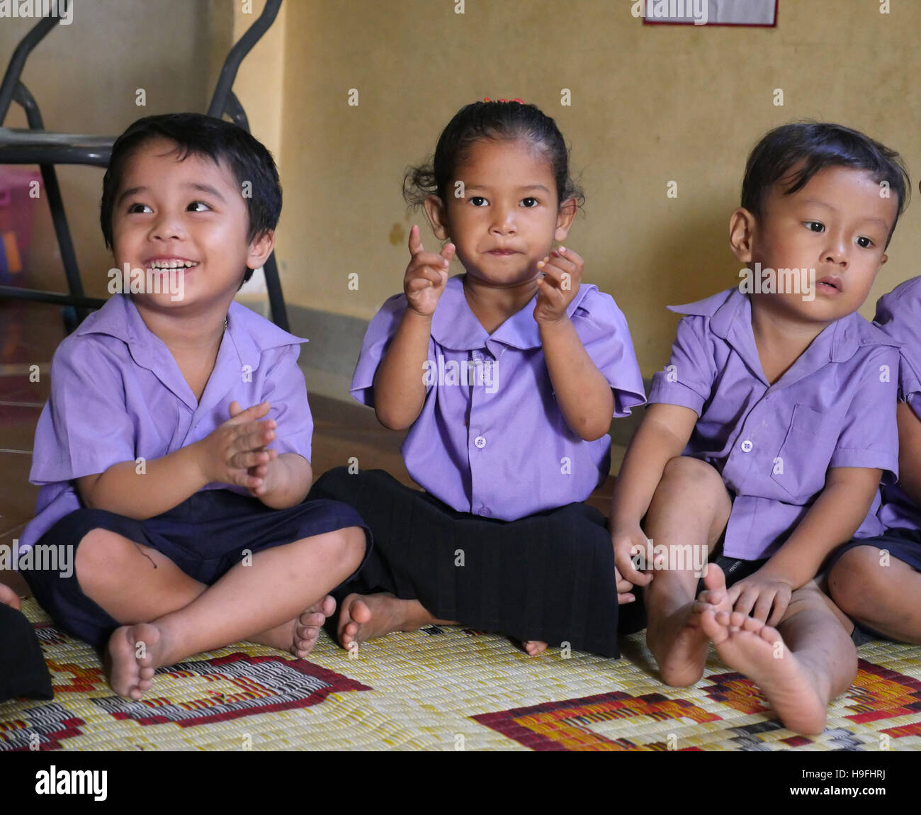 Die Tu Taing Vorschule für vietnamesische Kinder in Kambodscha Phnom Penh, wo sie Khmer Sprache lernen, um besser mit der kambodschanischen Gesellschaft zu passen. Stockfoto