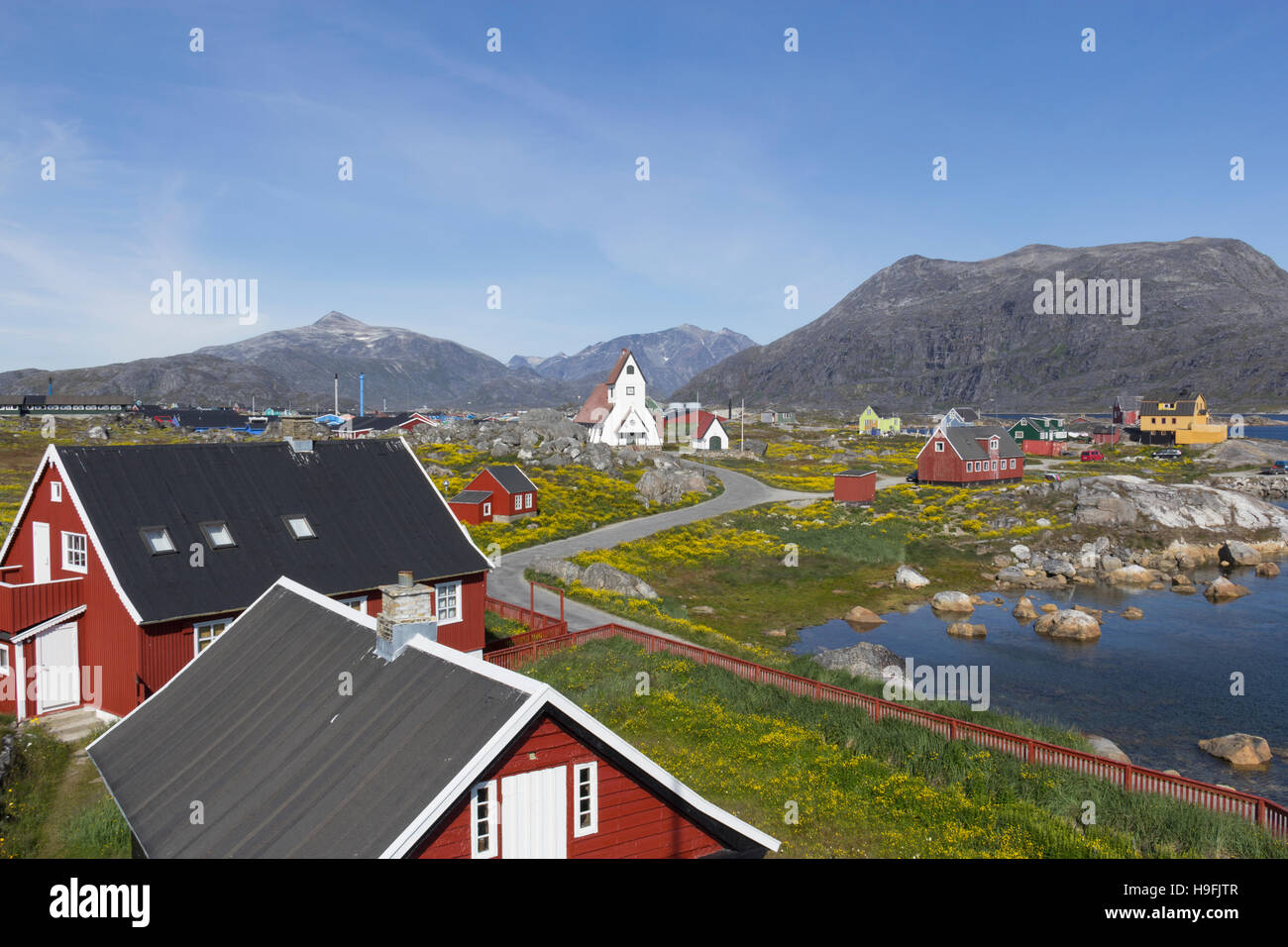 Stadt in Süd-Grönland Stockfoto