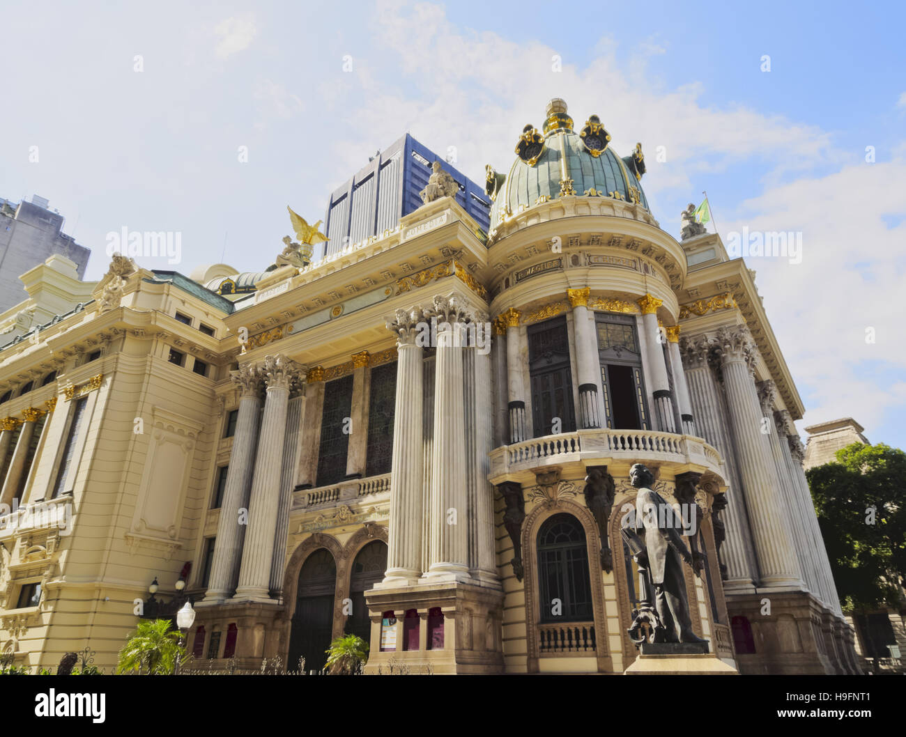 Brasilien, Stadt von Rio De Janeiro, Blick auf das Theatro Municipal. Stockfoto