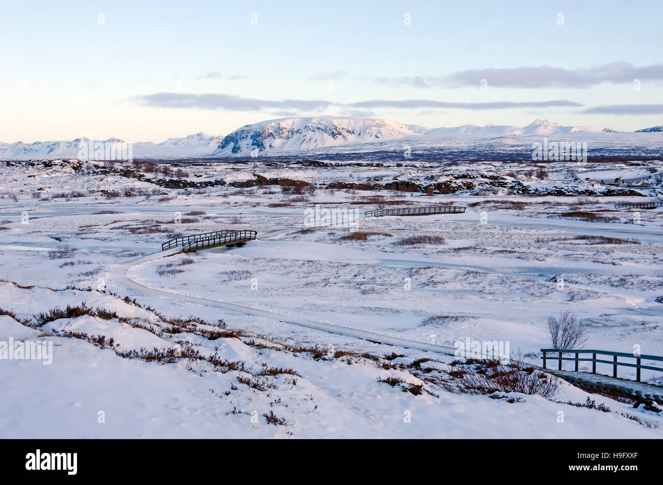 Thingvellir oder "Parlament Plains' wo isländischen Parlaments Thingvellir Nationalpark 930 n. Chr. gegründet. Stockfoto