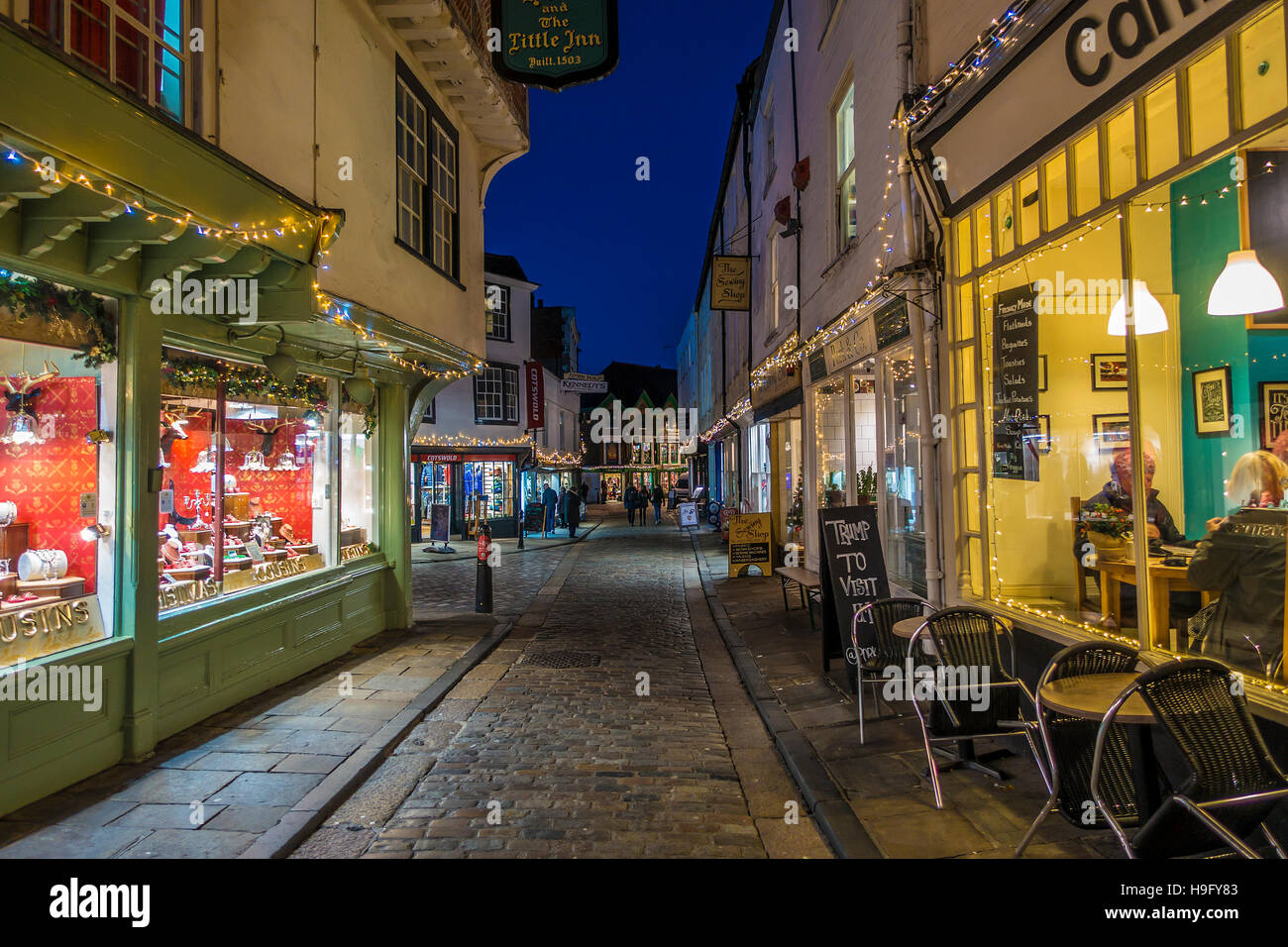 Hotel Sun Street Sonne an Weihnachten Canterbury Kent England Stockfoto