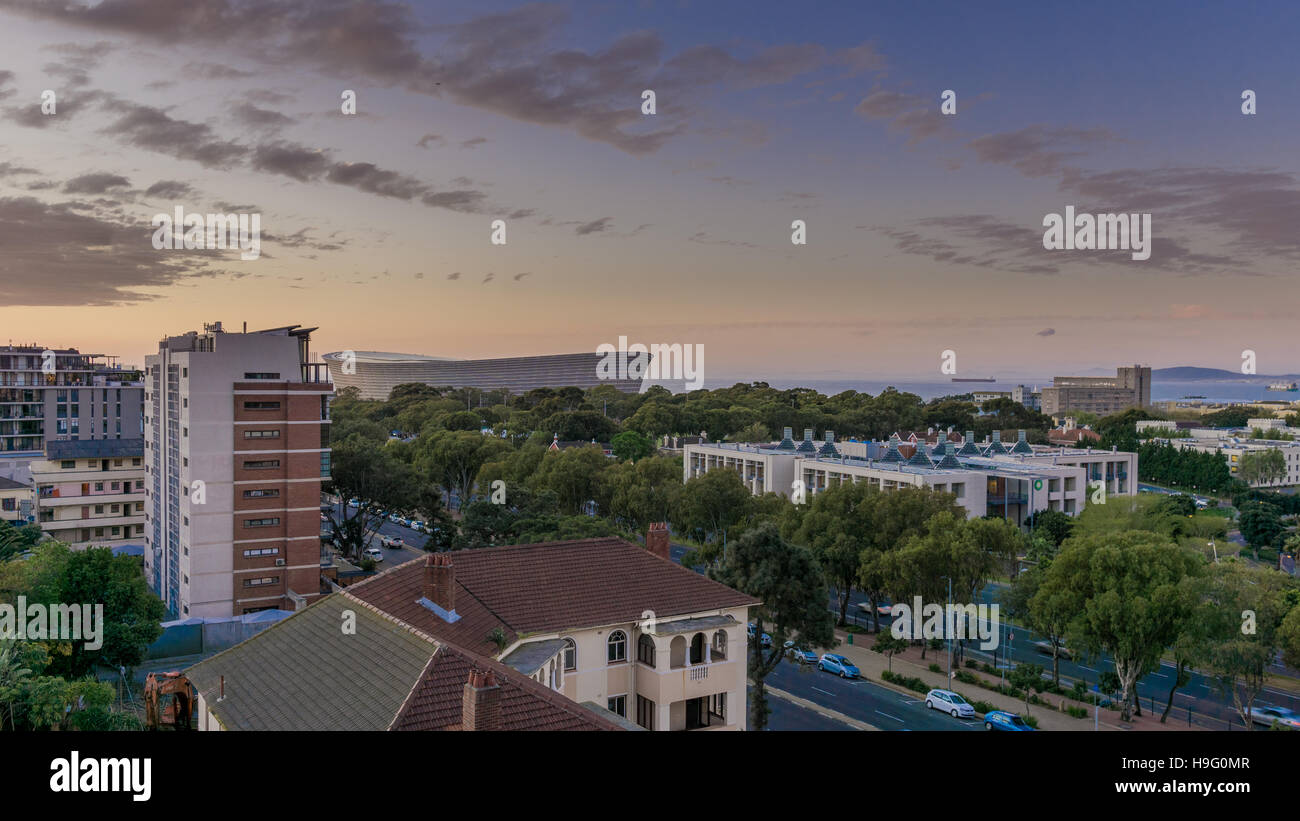 Ansicht der Stadt von Kapstadt mit Blick auf das Stadion von Kapstadt, die Gastgeber der FIFA-WM 2010 Stockfoto