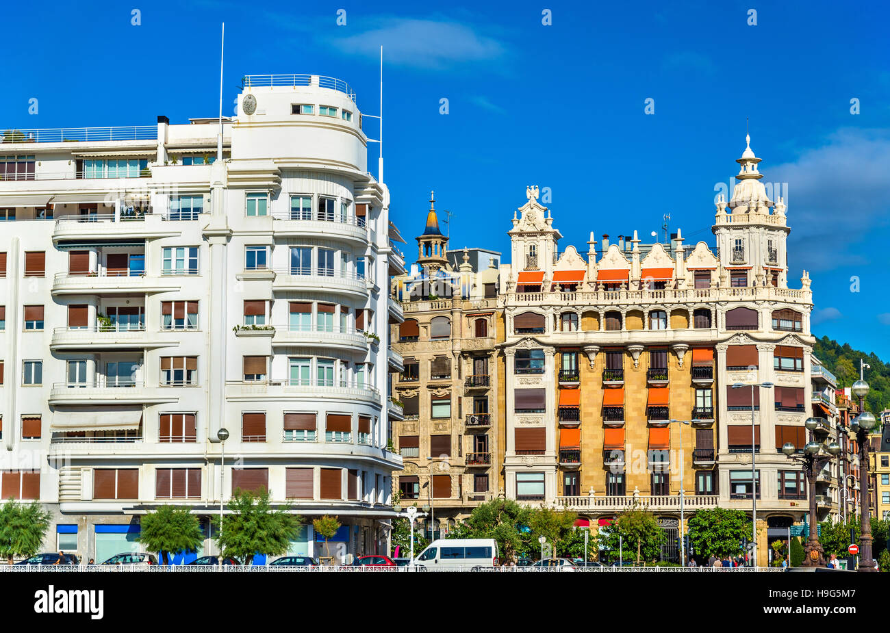 Stadtbild von San Sebastian oder Donostia - Spanien Stockfoto