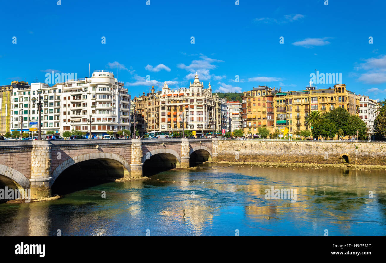 Stadtbild von San Sebastian oder Donostia - Spanien Stockfoto