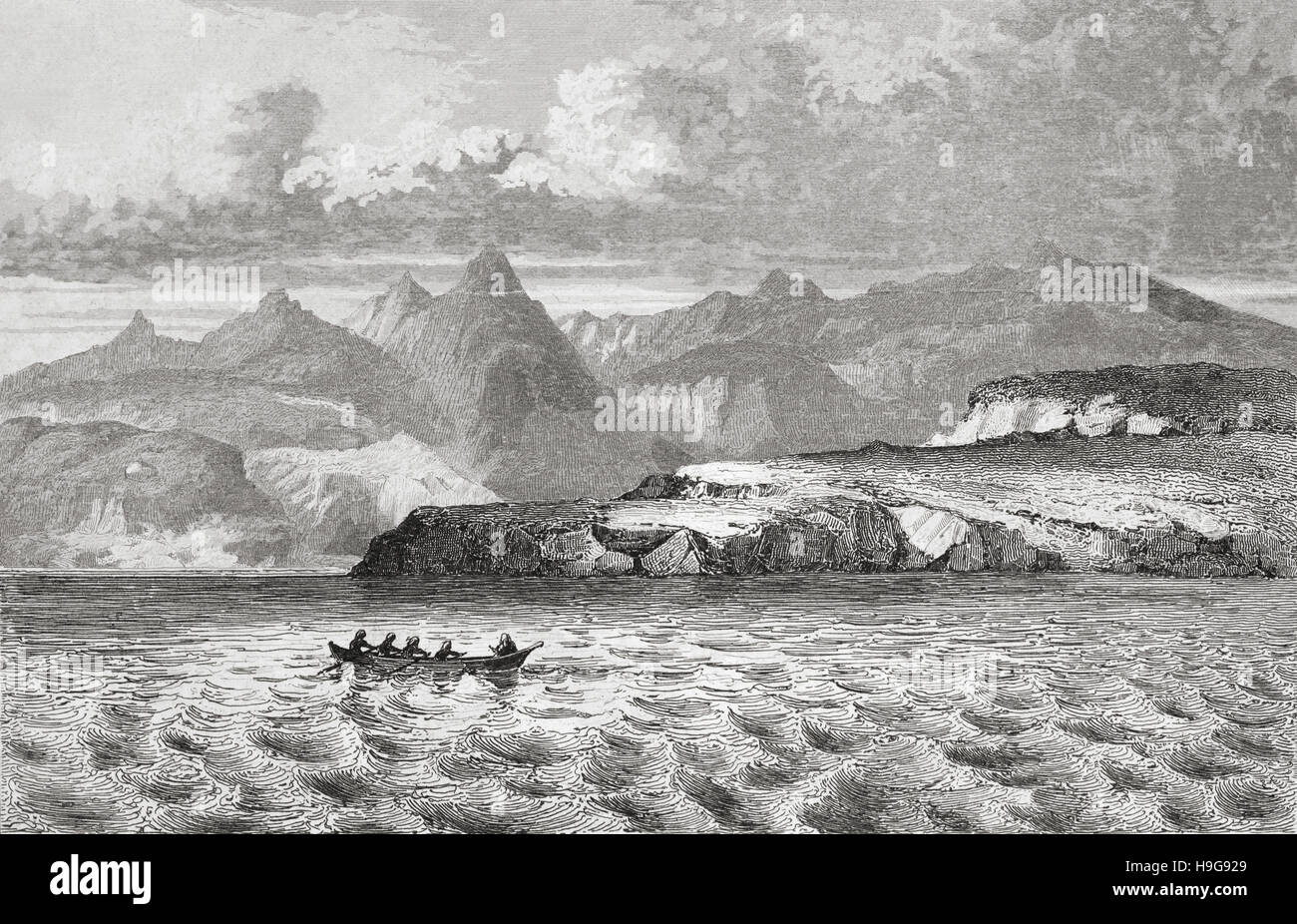 Wollaston Inseln, Kap Hoorn, Chile. 19. Jahrhundert Stahlstich von Gaucherel und Lemaitre Direxit. Stockfoto