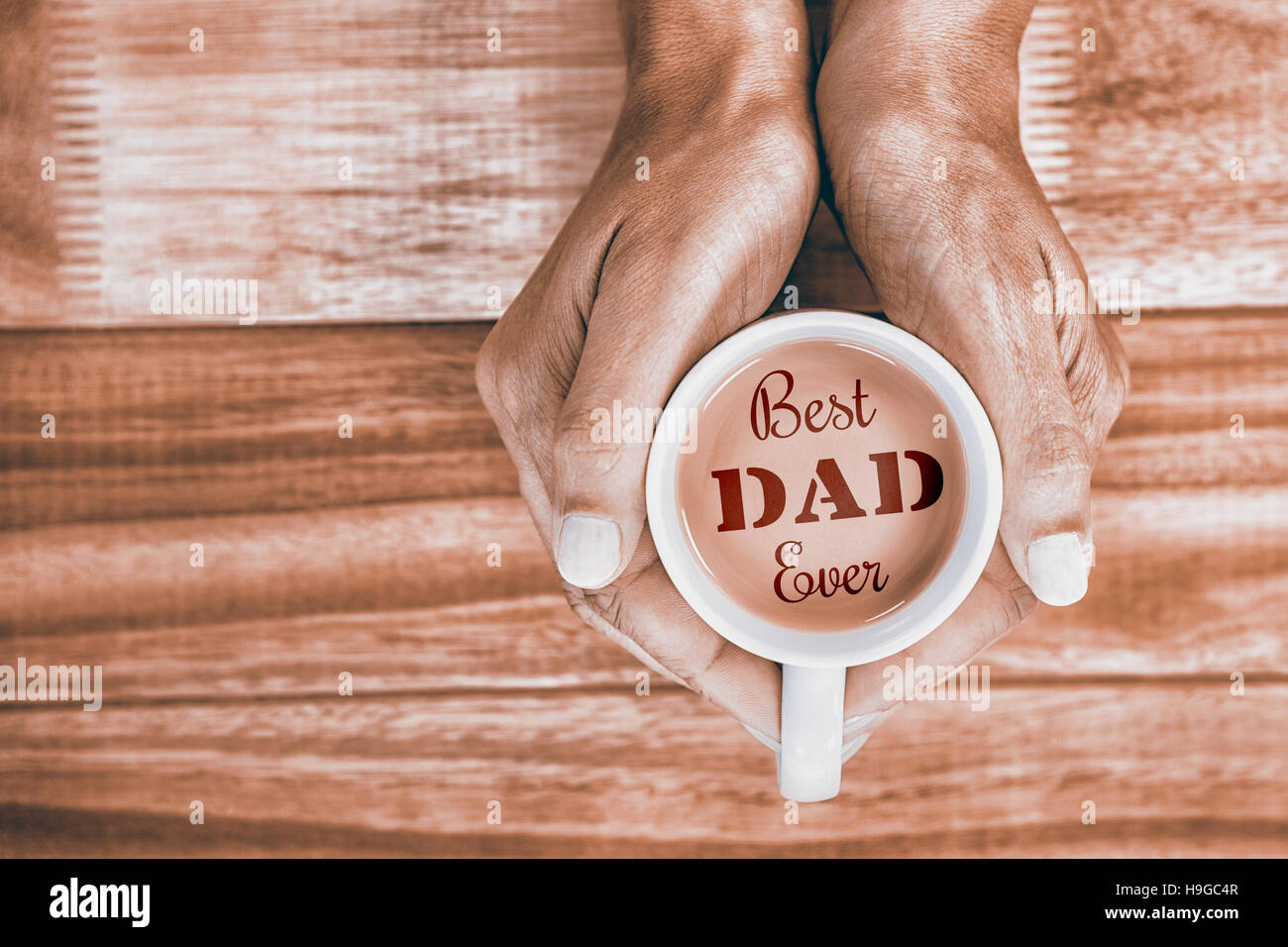 Zusammengesetzte i; Alter Kaffee mit beste Papa immer Stockfoto