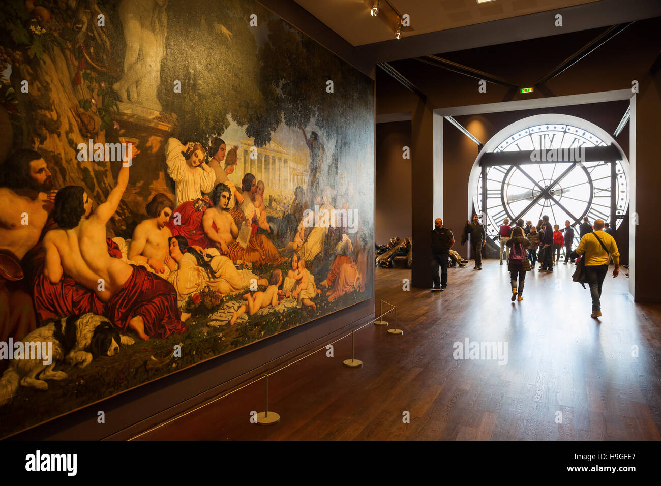 riesige Uhr des Musee d ' Orsay in Paris, Frankreich Stockfoto