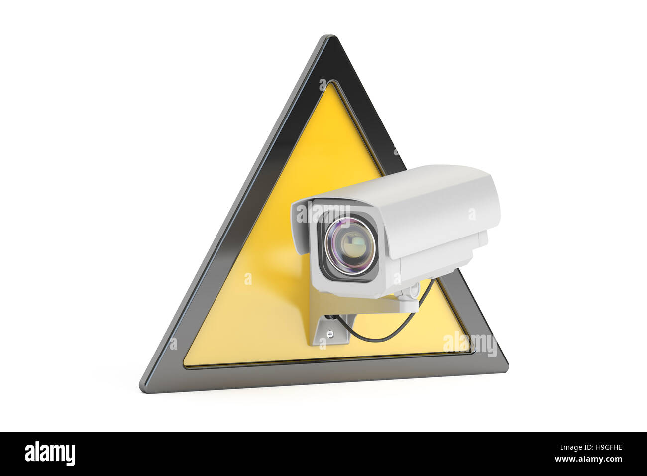 CCTV-Kamera-Video-Überwachung-Schilder, 3D rendering Stockfoto