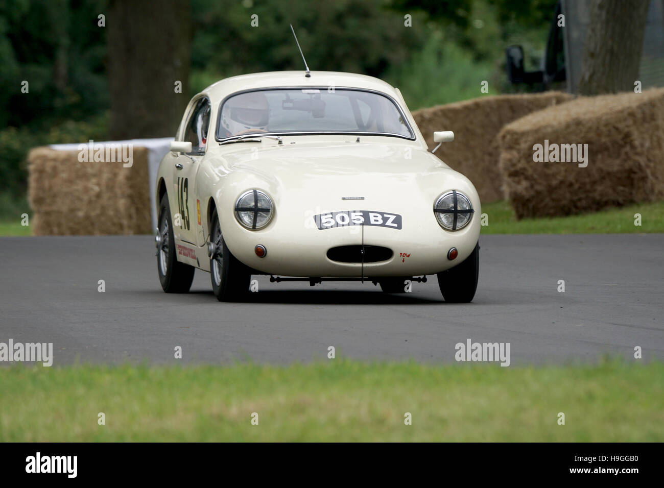 David Wylie an Bord ein 1960 Speedwell Austin Healey Sprite am Chateau Impney Hillclimb 2016 Stockfoto