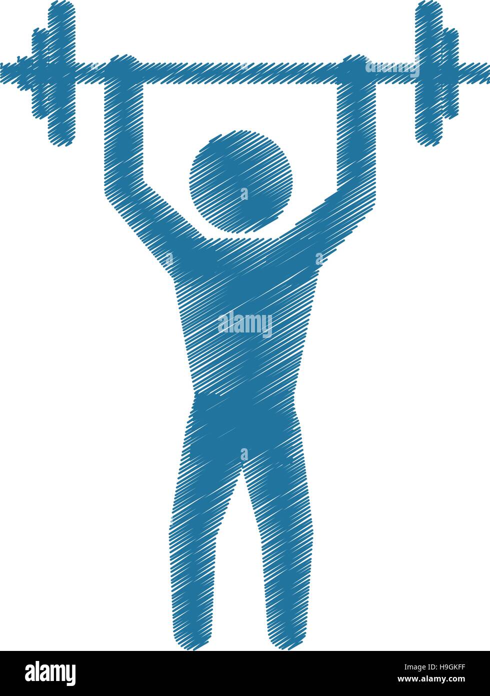 Zeichnung farbig Silhouette Mann Fitnessraum Gewicht Hantel  Stock-Vektorgrafik - Alamy