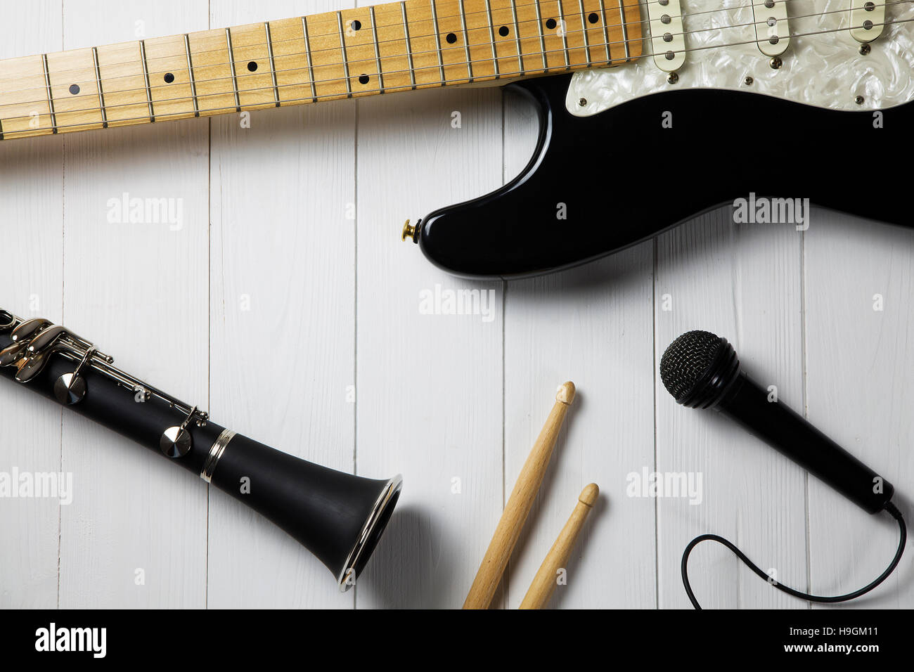 Porträt von Instrumenten für eine Blues - jazz-band Stockfoto