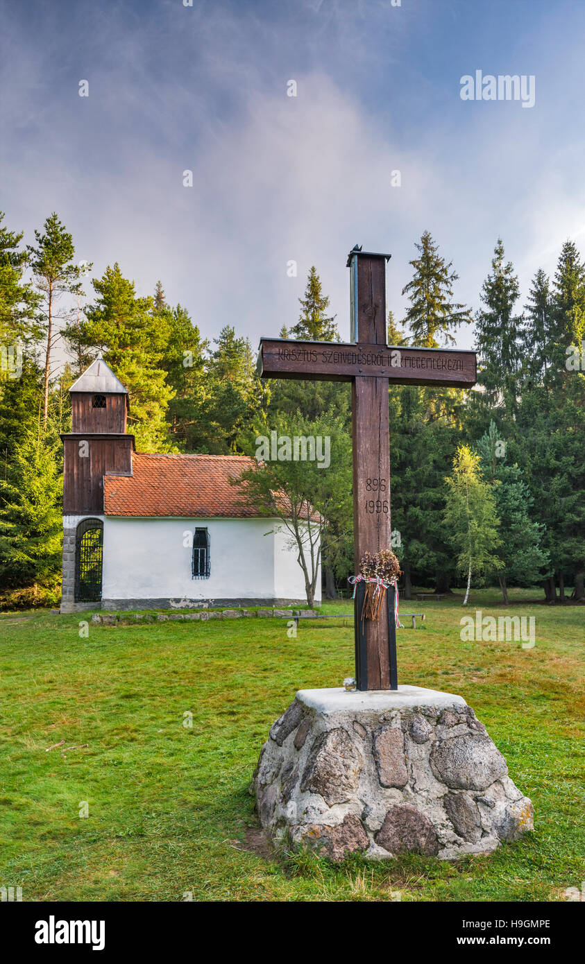 Saint Anne Chapel, ungarische Kirche am Lacul Sfanta Ana, Kratersee in Ostkarpaten, Szekely Land, Siebenbürgen, Rumänien Stockfoto