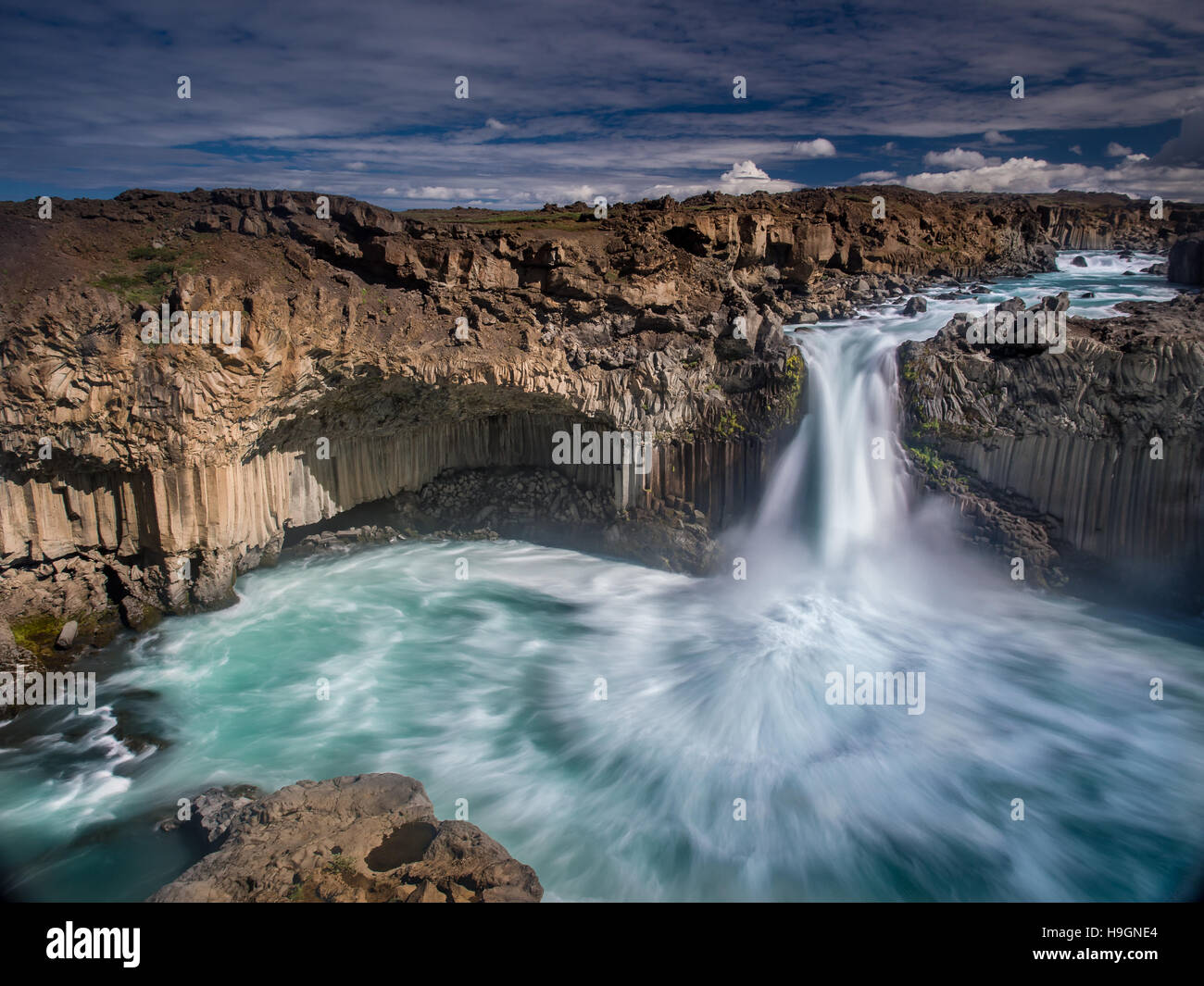 Der Aldeyjarfoss im Hochland von Island Stockfoto