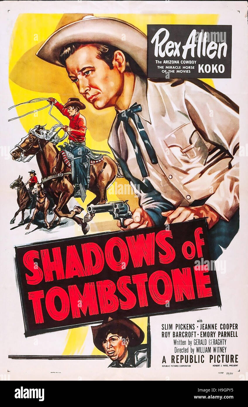 Schatten des TOMBSTONE 1953 Republic Pictures Film mit Rex Allen Stockfoto