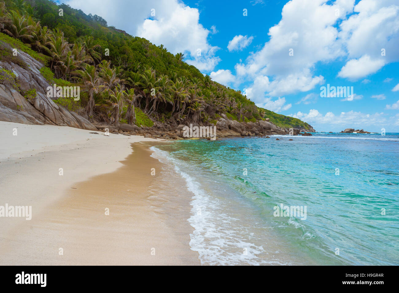 Wunderschöne Strände der Seychellen-Insel Stockfoto