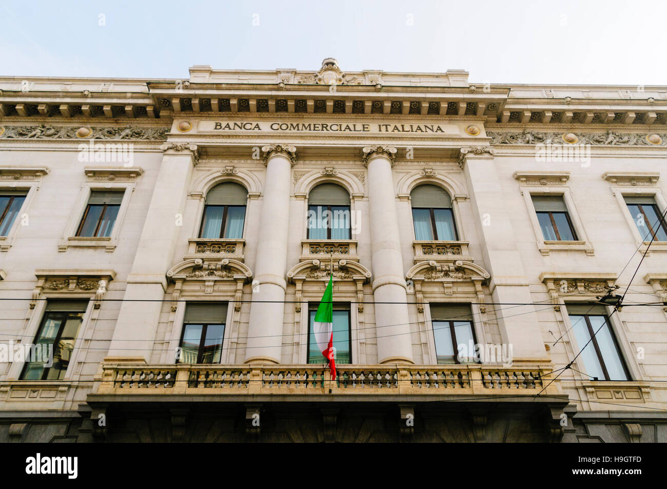 Palast und Sitz der Banca Commerciale Italia Stockfoto