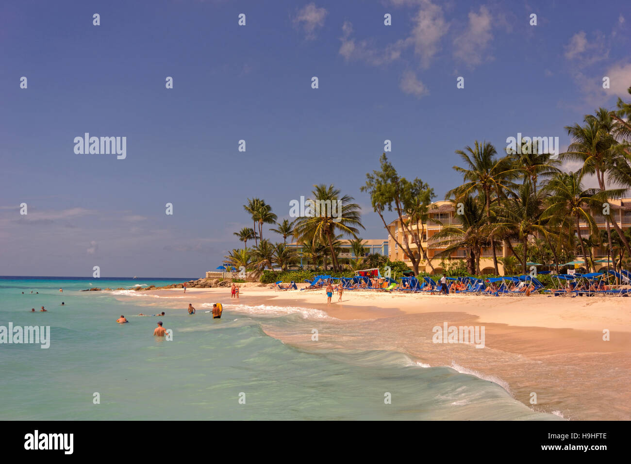 Turtle Beach Hotel und Strand, Dover Beach, St. Lawrence Gap, Barbados, Karibik. Stockfoto
