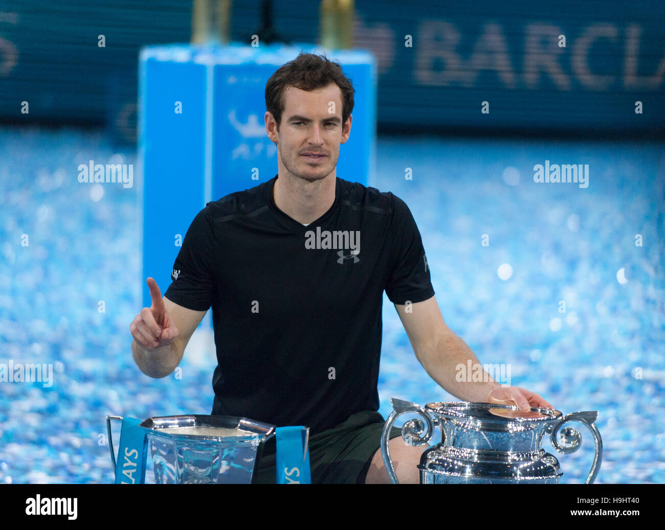 Barclays ATP World Tour Finals 2016 Singles Präsentation Partei, Andy Murray Nummer eins der Welt, The O2, London. © Sportsimages Stockfoto