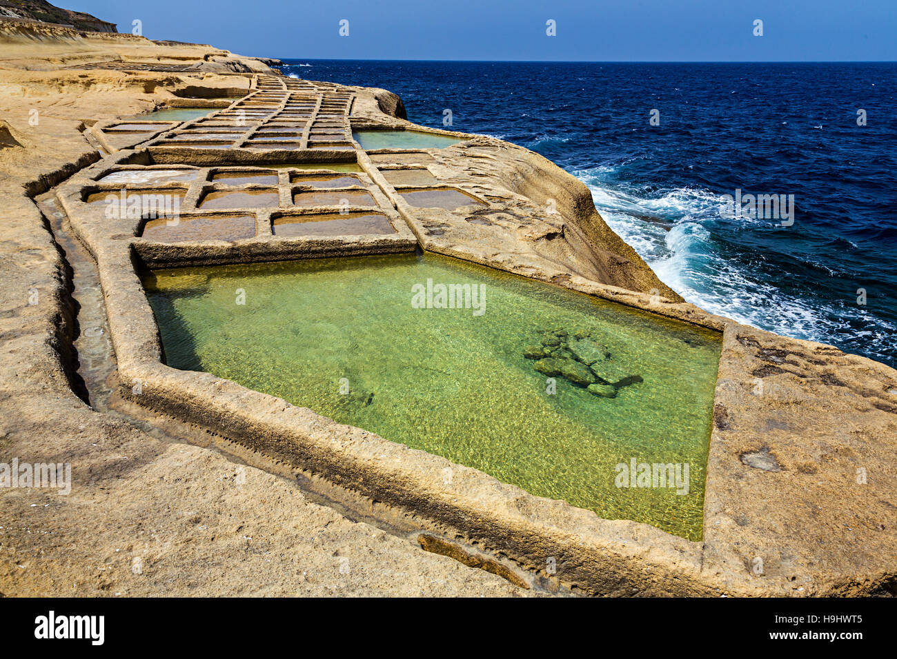 Salinen, Gozo Stockfoto