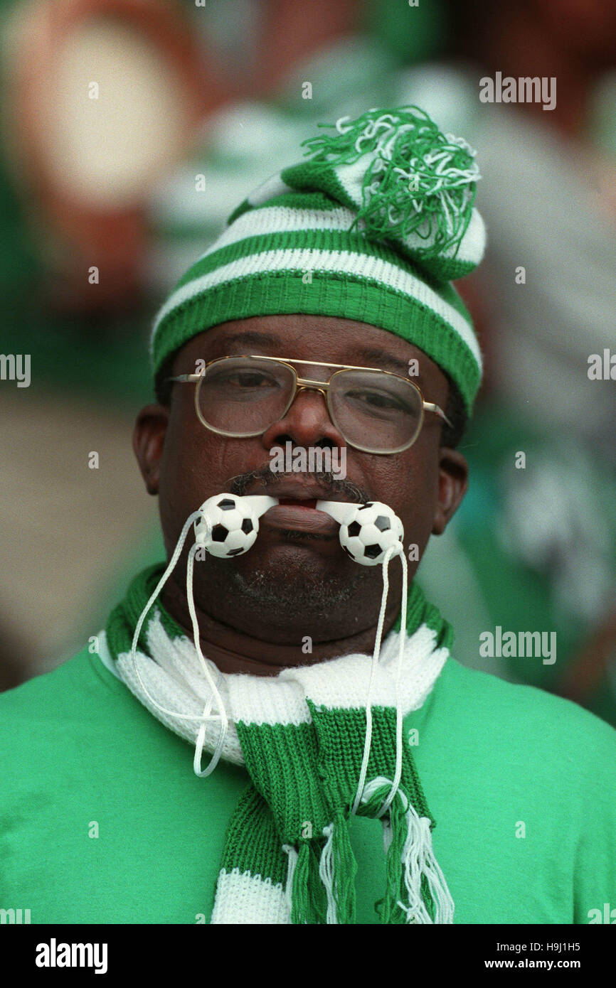 NIGERIA-FAN NIGERIA Fußball FAN-WM 30. Juni 1998 Stockfoto