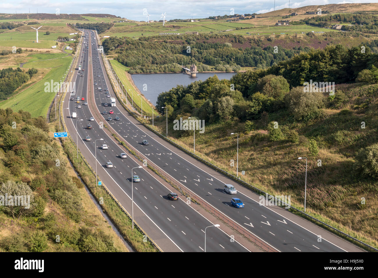 M62 in Richtung Leeds. Stockfoto