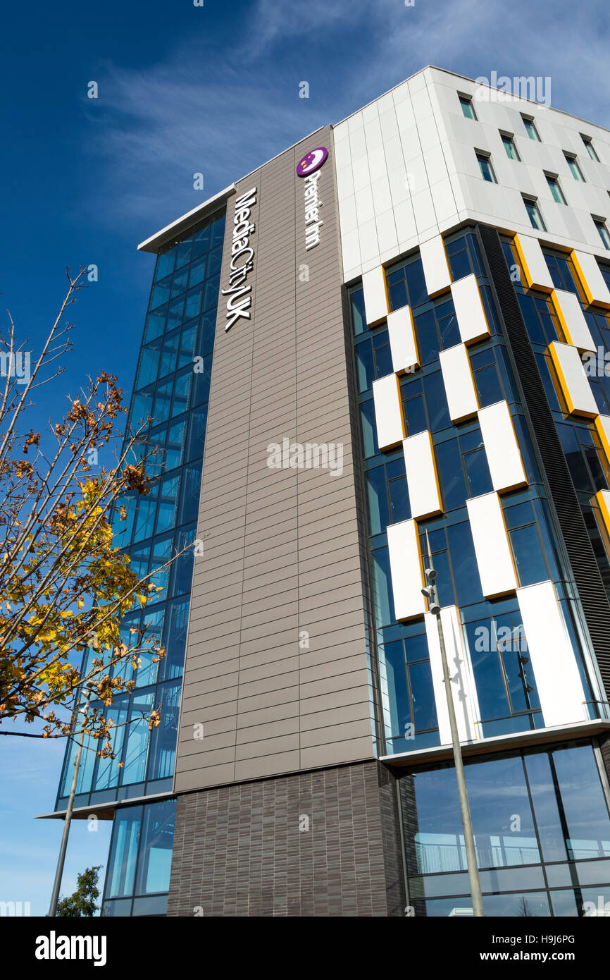 Das "Morgen" Büro und Hotel-Entwicklung (Arch: Chapman Taylor 2016), MediaCityUK, Salford Quays, Manchester, UK Stockfoto