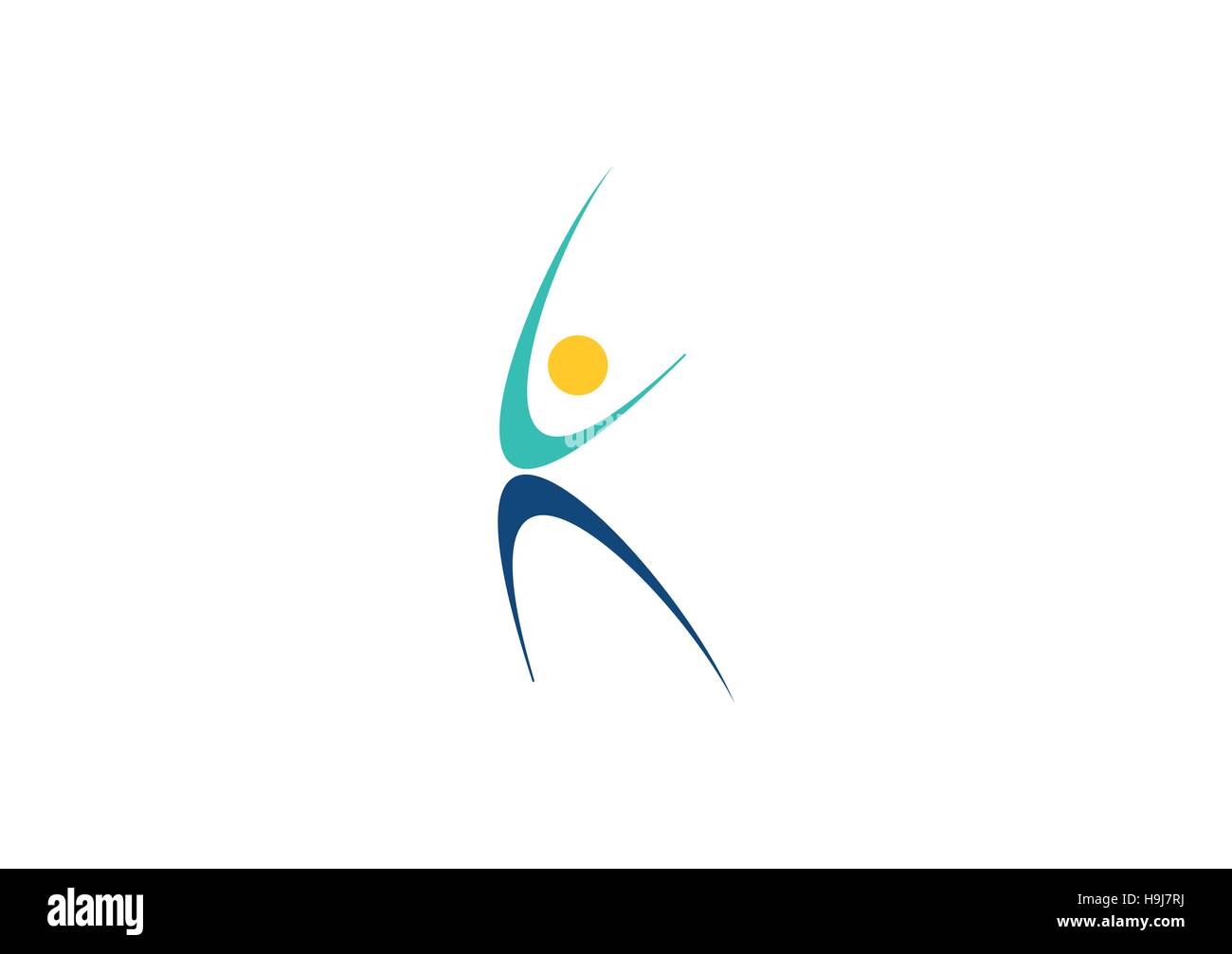 Wellness-Menschen-Logo, Fitness Tänzerin Sport Symbolform, abstrakte Natur Menschen Yoga Vektor Icon Illustration-design Stock Vektor