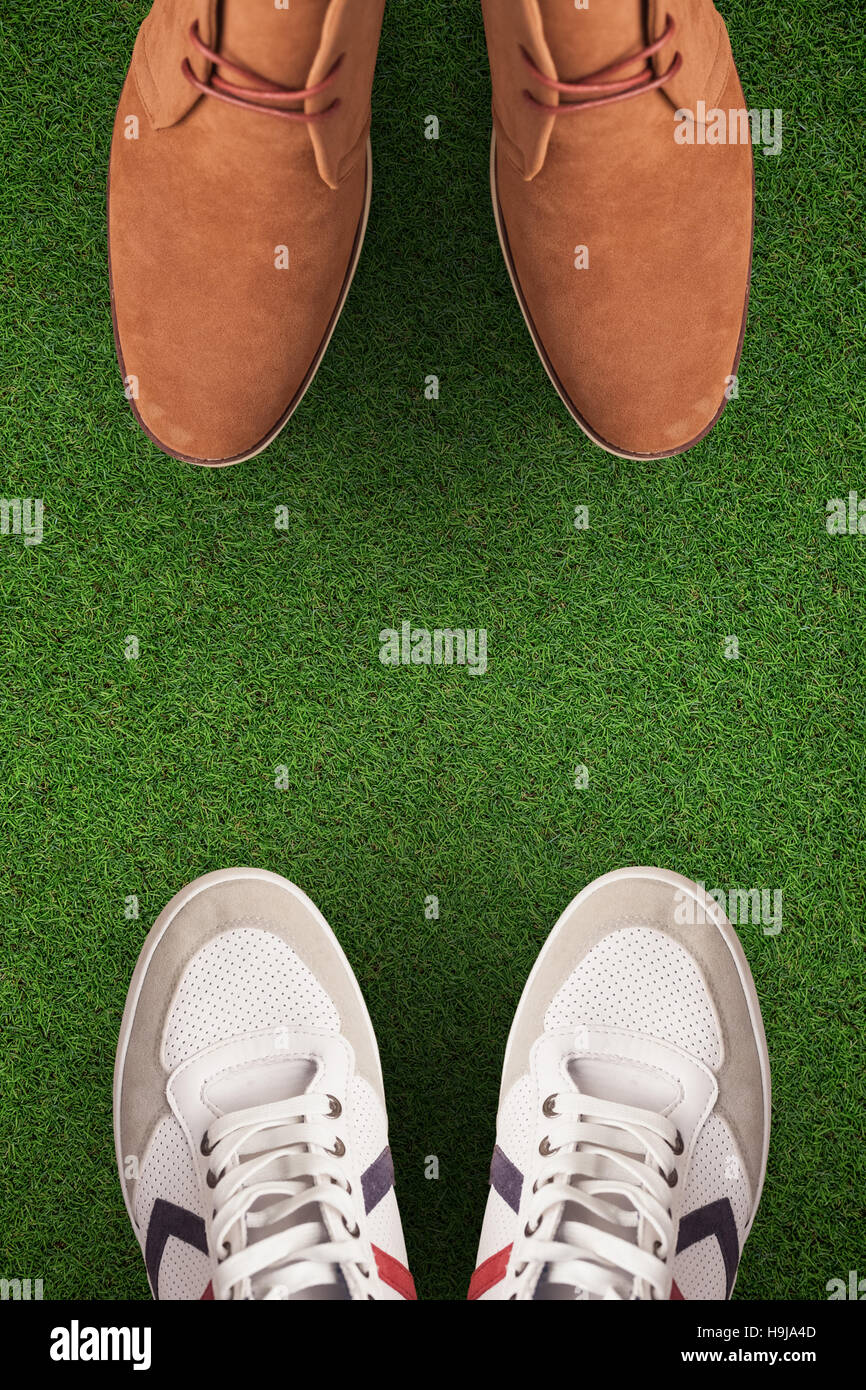 Zusammengesetztes Bild des Fokus Kleid Schuhe Stockfoto