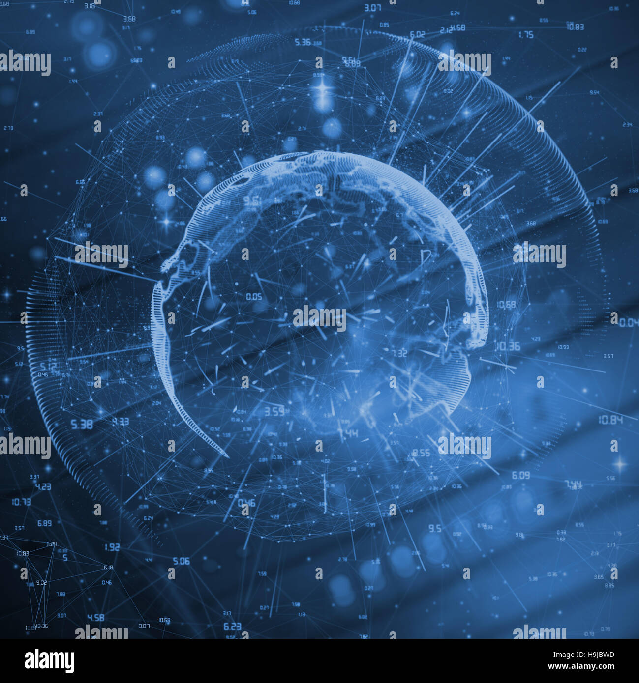 Zusammengesetztes Bild Bild der Erde mit unterschiedlichen Zeiten Stockfoto