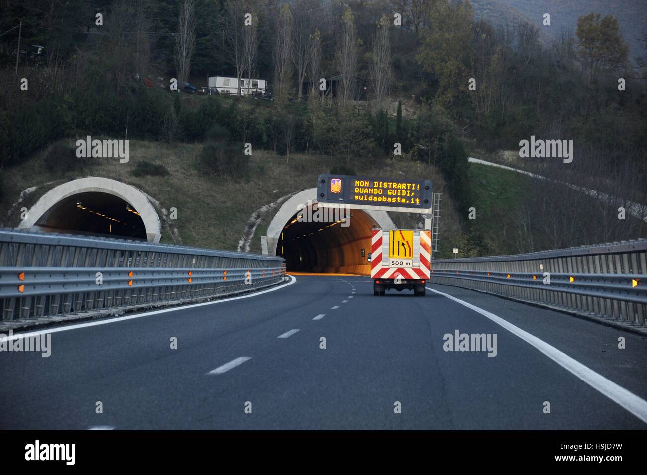 Italien, der Autobahn A14 Bologna-Taranto in Falconara Stockfoto