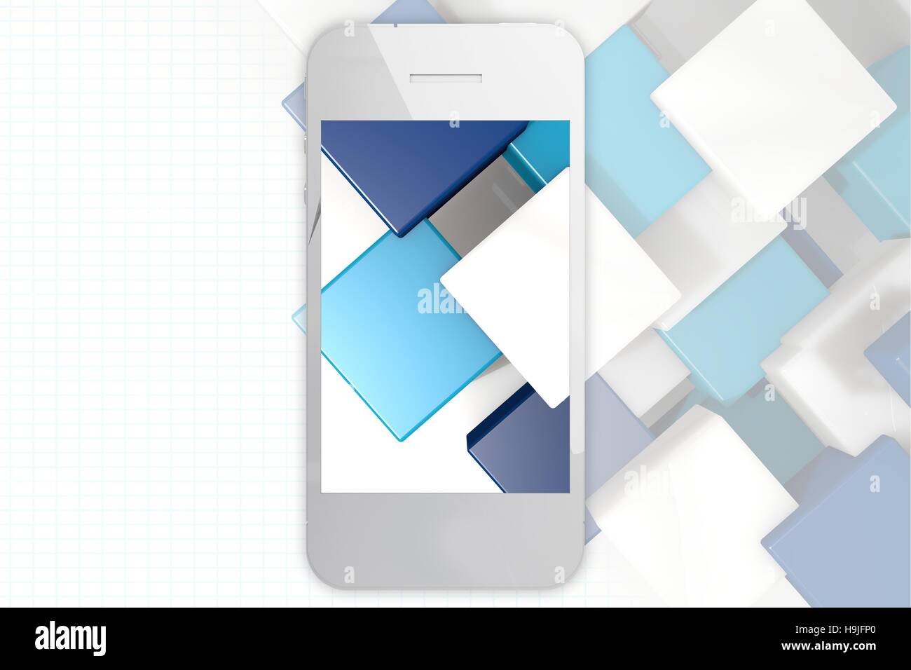 Smartphone mit grafischen Hintergrund Stockfoto