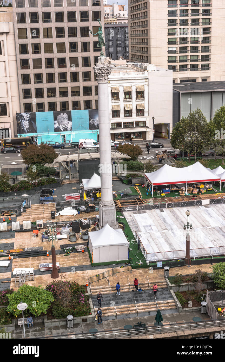 Work In Progress in Union Square, San Francisco Stockfoto
