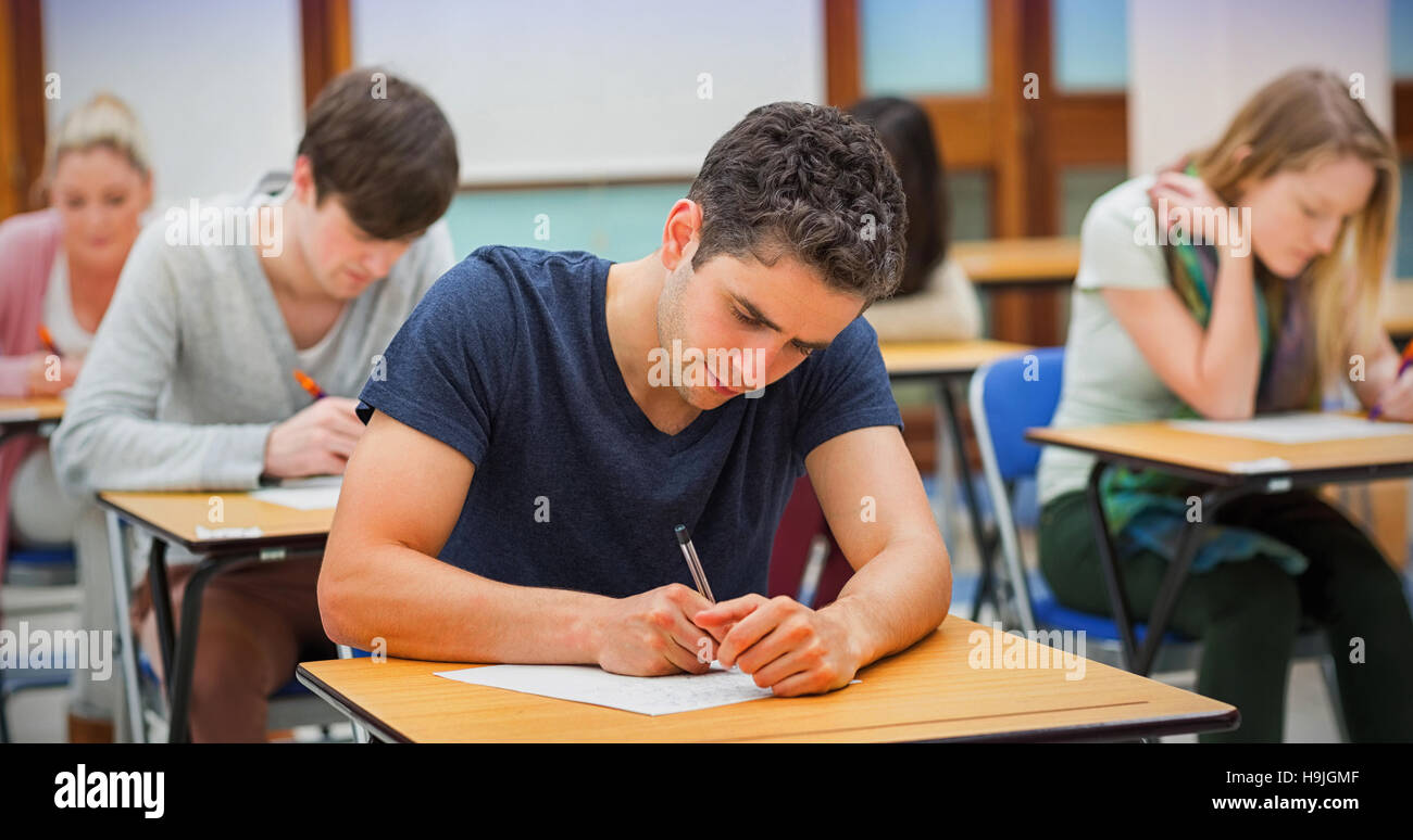 Studenten in einer Prüfung Stockfoto