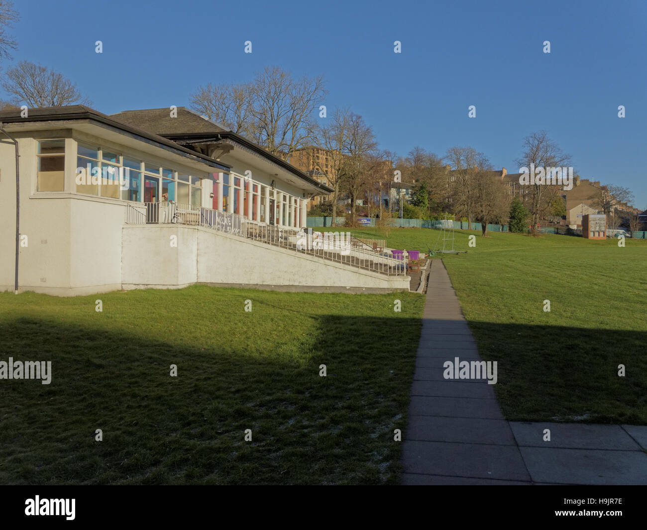 Hamilton crescent Partick Glasgow Website des weltweit ersten internationalen Fußball match Stockfoto