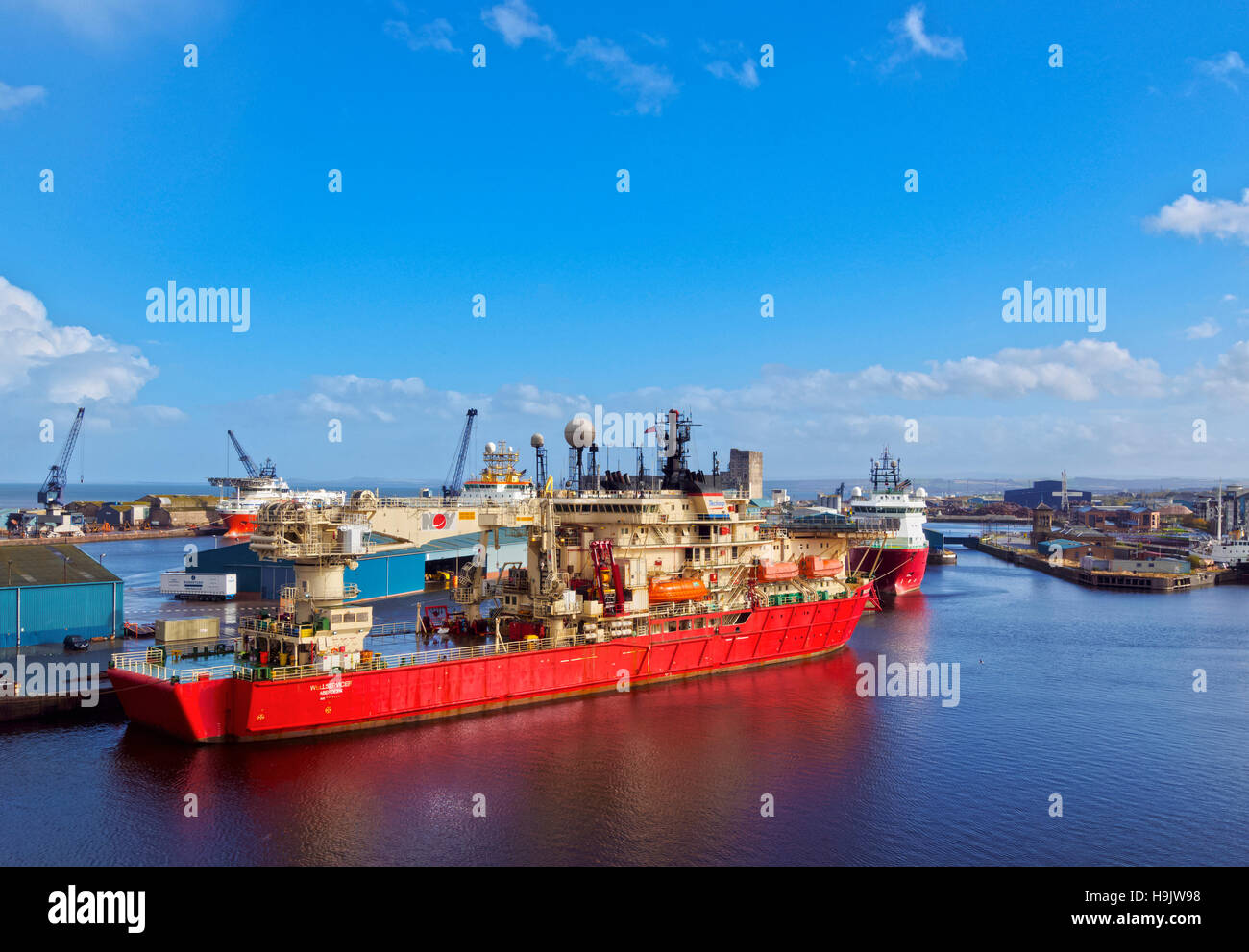 Germany/Deutschland, Edinburgh, Blick auf den Hafen von Leith. Stockfoto