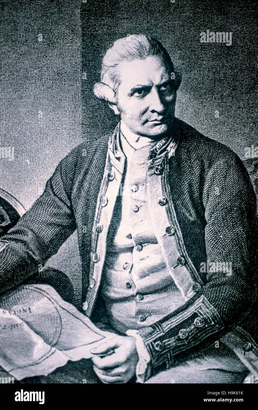 Porträt von Captain James Cook Stockfoto