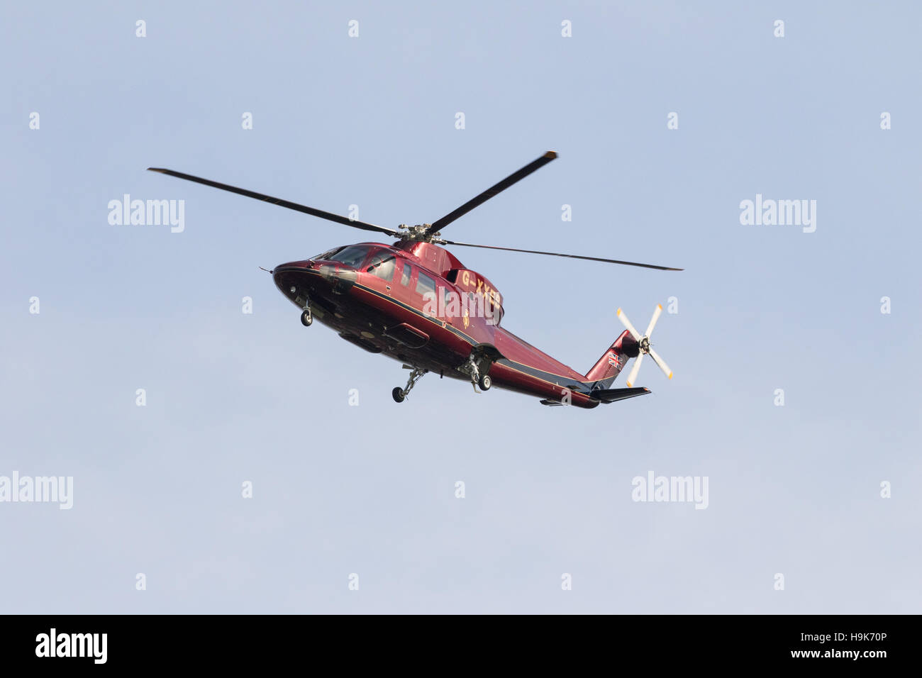 Die Queens Helikopter-Rundflug, mit Königin Elizabeth II, gesehen in Newmarket Suffolk UK, 2016 Stockfoto