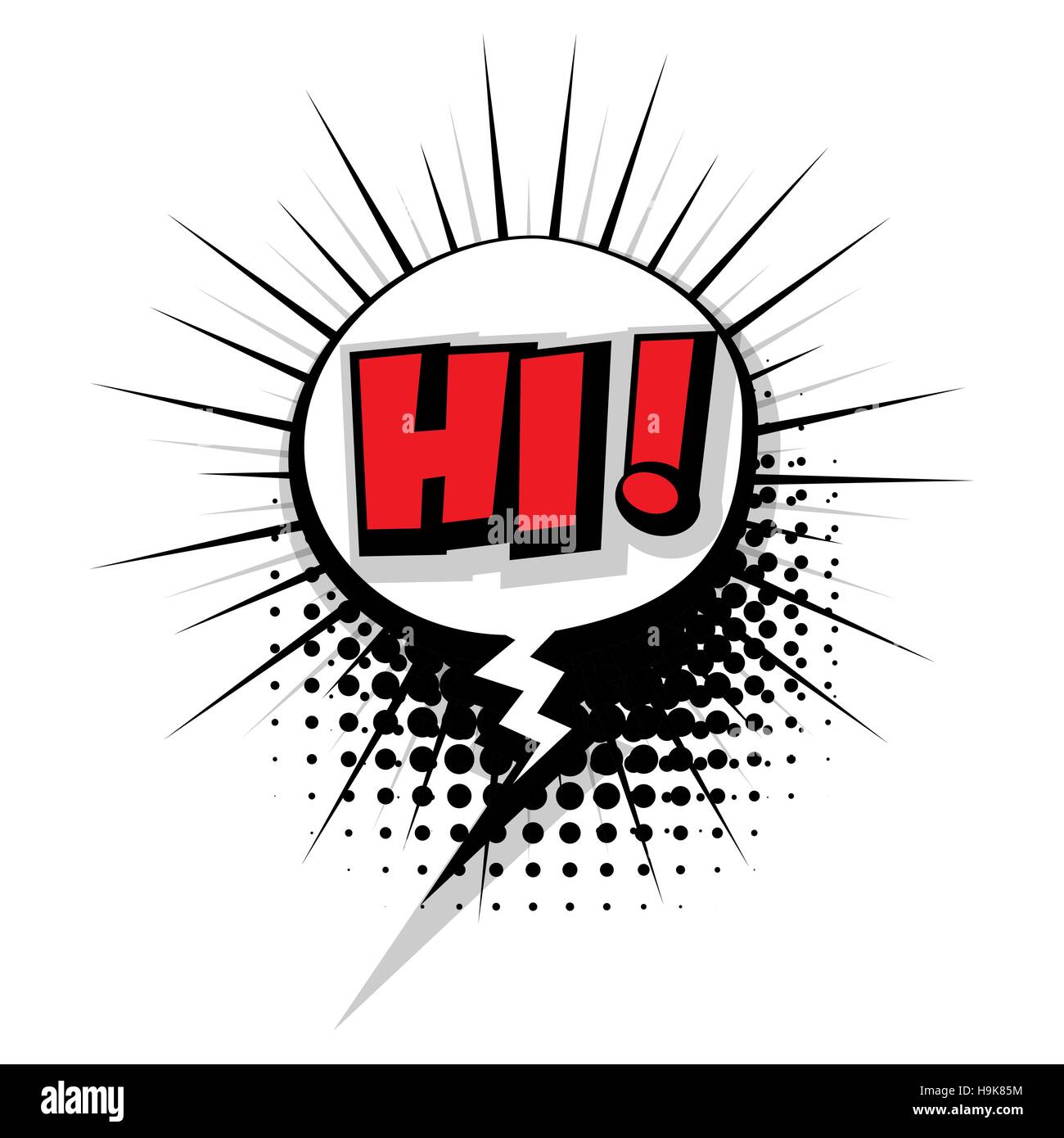 Comic-Text Hallo sound Effekte Pop-Art Stock Vektor