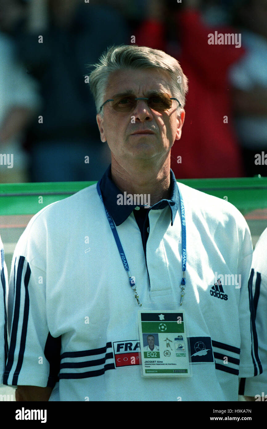 AIMÉ JACQUET französische Fußball-Trainer 6. Juli 1998 Stockfotografie -  Alamy